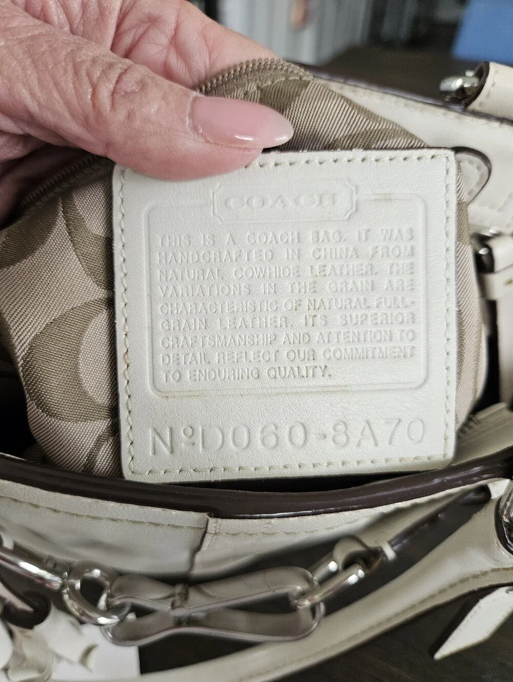 Coach Hampton Stone Colored Leather Satchel - Picture 4 of 11